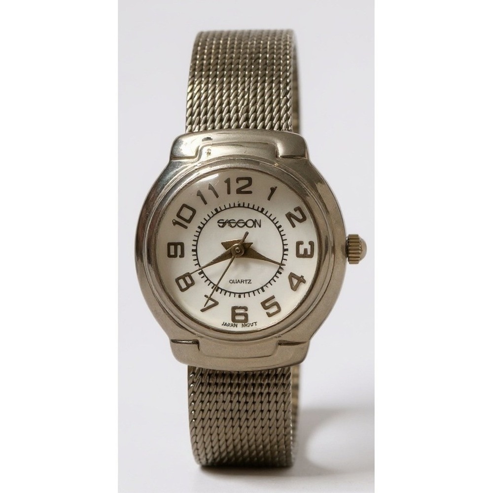Sasson 1397QB Quartz Watch Silver Tone Mesh Band‎ Ladies Analog Wristwatch
